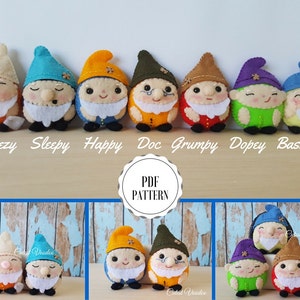 PDF PATTERN. The Seven Dwarfs PDF Felt Sewing Pattern