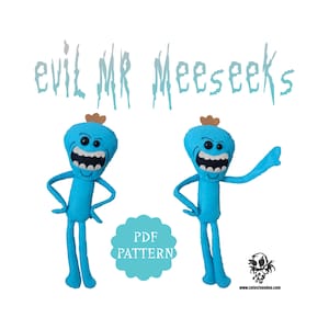PDF PATTERN. Evil Mr. Meeseeks Rick and Morty Felt Sewing Pattern