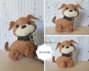 PDF PATTERN. Tyson the puppy PDF Felt Pattern