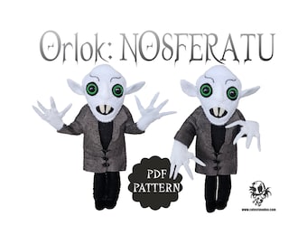 PDF PATTERN. Nosferatu Orlok Gothic Horror Felt Toy Sewing Pattern
