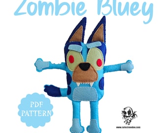 PDF SCHNITTMUSTER Zombie Bluey Filz Spielzeug Stoffmuster