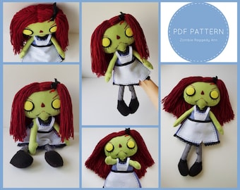 PDF MUSTER. Zombie Raggedy Ann Gothic Horror Plüsch PDF Filzanleitung