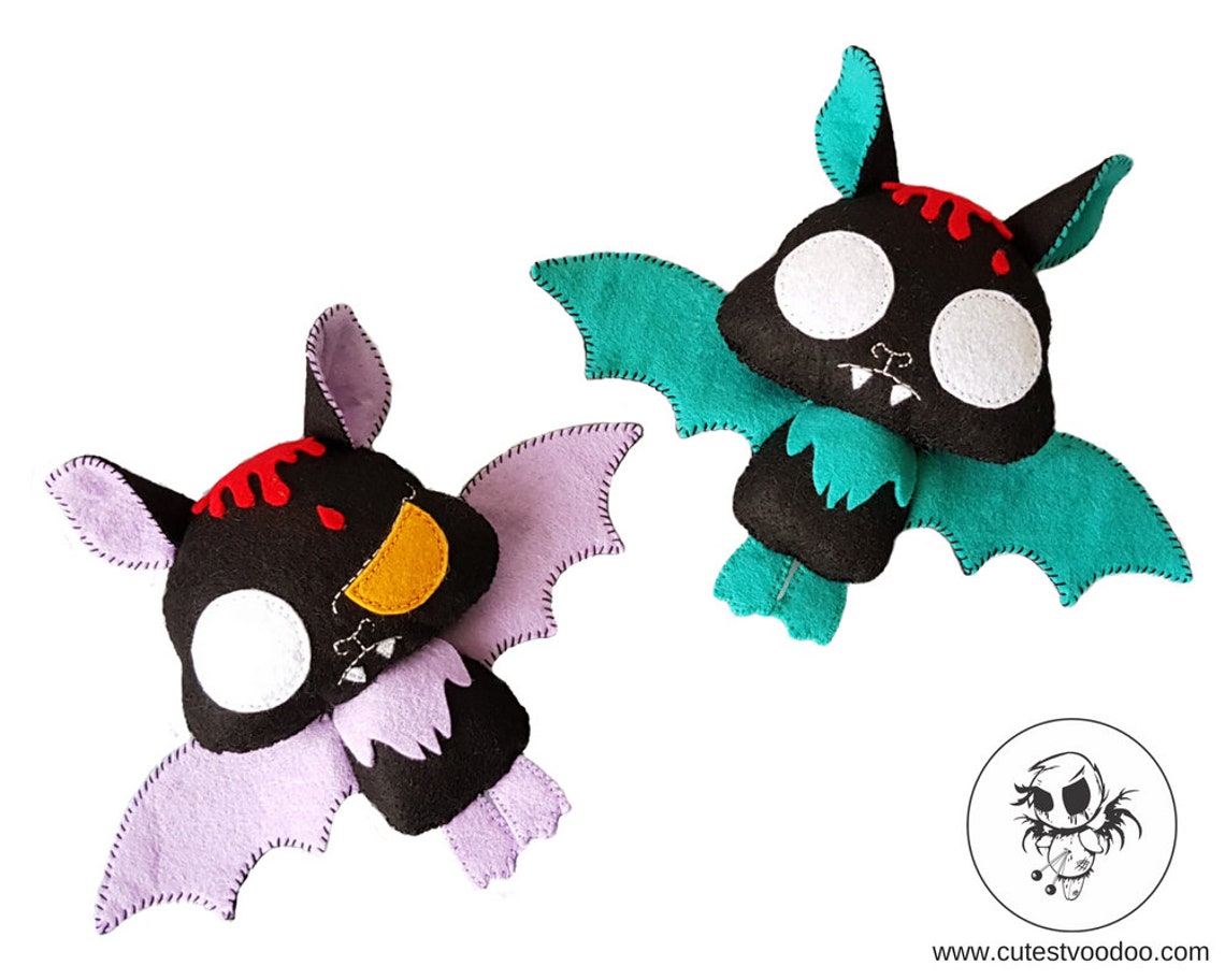 VIDEO PDF PATTERN: Vampire Bats Felt Pattern | Etsy
