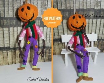 PDF PATTERN. Return to Oz Jack Pumpkinhead felt Pattern