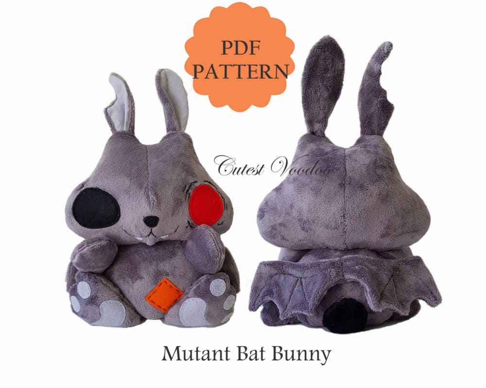 8 Creepy Cute Bunny Sewing Pattern PDF, Voodoo Stuffed Animal Tutorial,  Halloween Decor, Spooky Toy Rabbit, Goth Doll