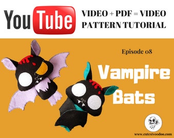 VIDEO PDF PATTERN: Vampire Bats Felt Pattern