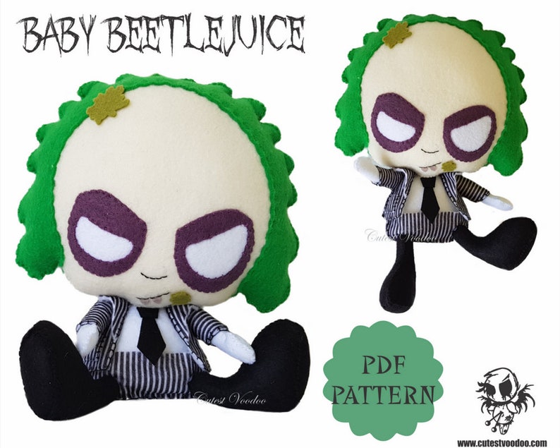 PDF PATTERN. Baby Beetlejuice Horror Felt Sewing Pattern Etsy