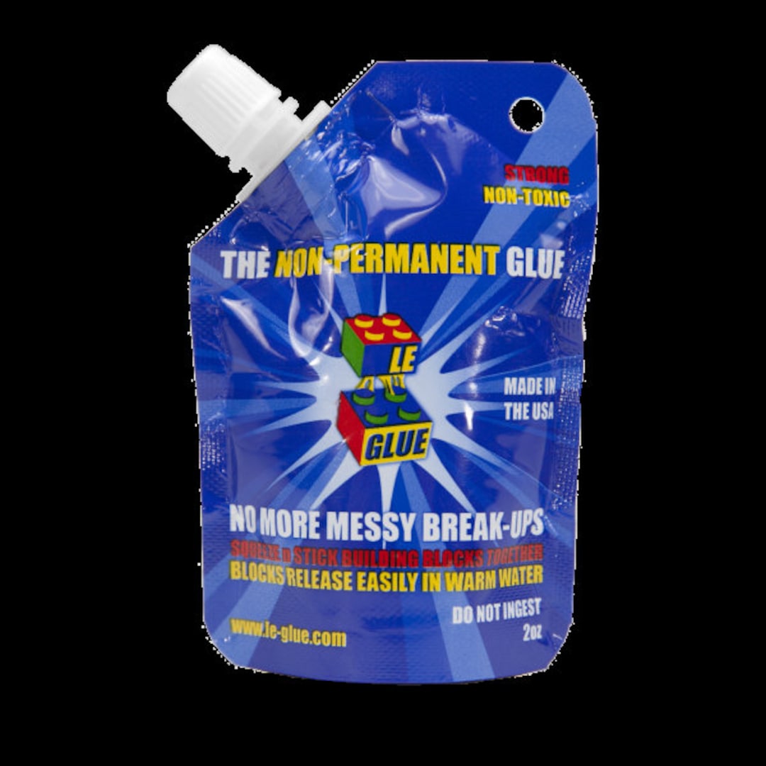 The non-toxic non-permanent glue for building bricks. No More Messy  Break-Ups!!