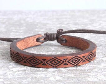 Leather Bracelet- Kids Leather Bracelet - Baby Leather Bracelet - Child Leather Bracelet  -Leather Cuff - Boho Kids- Kids fashion- diamond