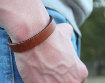 Leather bracelet-gift for men-personalized jewelry-customize-engraved- mens leather- gift for men- custom- boho-anniversary gift- christmas