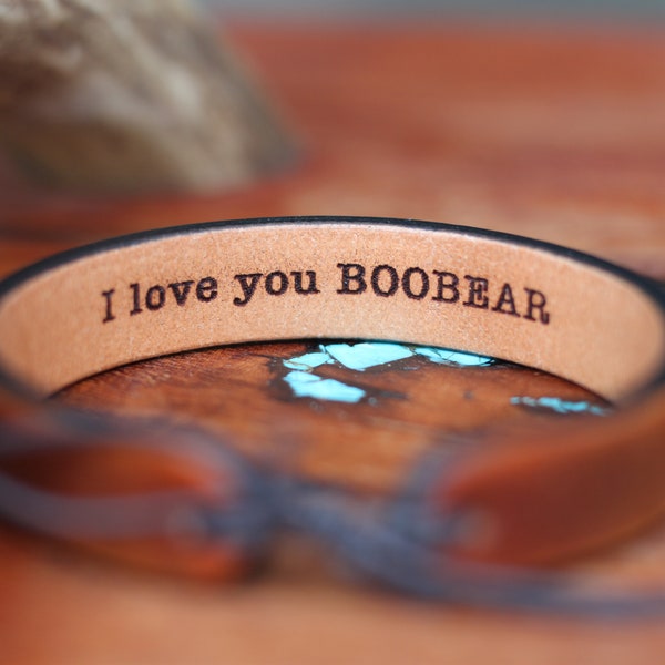 Leather engraved bracelet -Personalized Custom leather bracelet -His and Hers Personalized jewelry -Engraved leather bracelets -couples gift