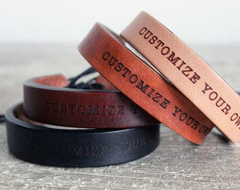 Men's leather bracelet- Valentine's Day gift -Personalized-gift for men- Boho Leather Bracelet - Bracelet - Leather Bracelet- Leather Cuff