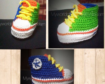 Converse CROCHET SNEAKER baby sports shoes soft and cozy handmade crochet baby boy SHOE pattern pdf