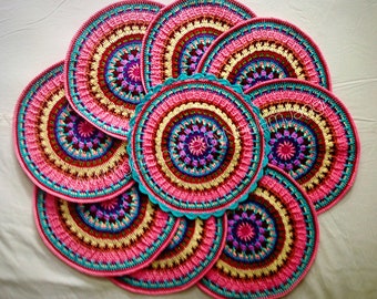 Crochet Place mat Pattern , Crochet mandala pattern