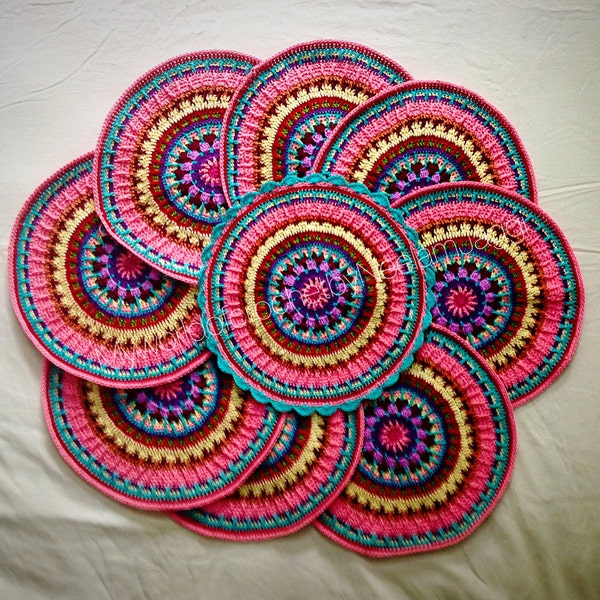 Crochet Place mat Pattern , Crochet mandala pattern