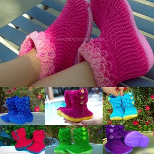 Crochet Multi Color Boots Pattern , Crocodile Stitch Boots - Etsy