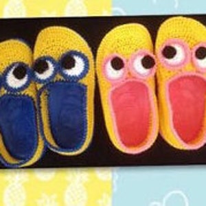 minion crochet pattern , crochet minion shoe , minions for kids,slipper minion