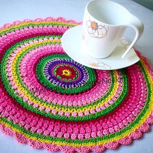 Place mat Pattern Crochet ,Crochet Pattern Mandala PDF