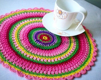 Place mat Pattern Crochet ,Crochet Pattern Mandala PDF