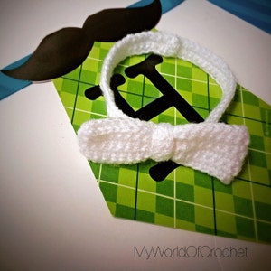 Crochet Pattern Bowtie for baby teenage and adult step by step instruction bow tie pattern