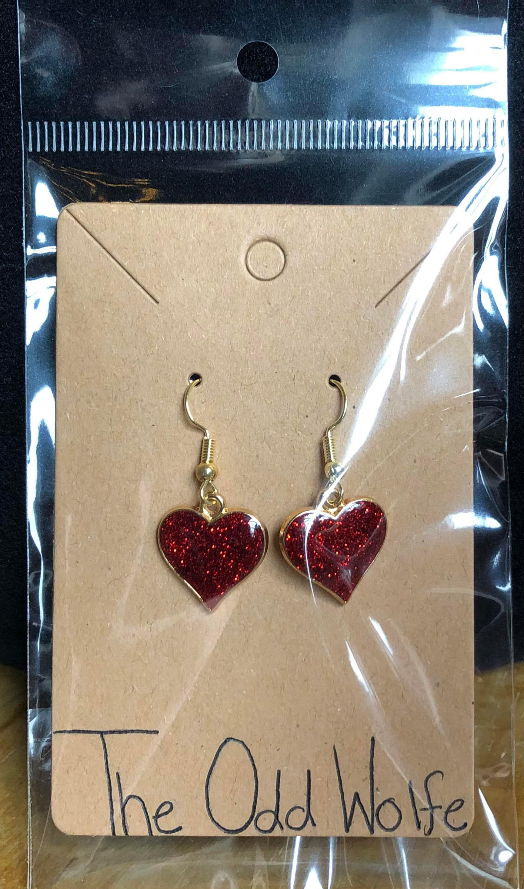 Red Heart Earrings - Etsy