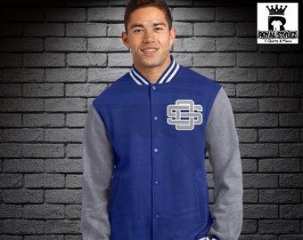 Ocean Springs Greyhound Fleece Letterman Jacket/Ocean Springs Greyhounds/Ocean Springs Jacket/Jacket for Ocean Springs High School/OSHS