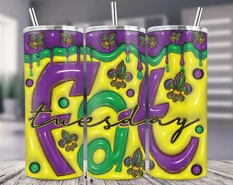 Fat Tuesday Tumbler/Mardi Gras Fat Tuesday/Louisiana Mardi Gras/ Mardi Gras Tumbler/ Mardi Gras/ Gift for her/Gift for him/Gift for Mom