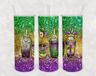 Mardi Gras Glitter Tumbler/Mardi Gras Glitter/Let’s drink/ Mardi Gras Tumbler/ Mardi Gras/ Gift for her/Gift for him/Gift for Mom