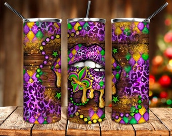 Mardi Gras Lips Tumbler/Mardi Gras Lips/Let’s drink/ Mardi Gras Tumbler/ Mardi Gras/ Gift for her/Gift for him/Gift for Mom