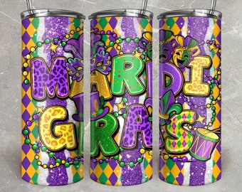 Mardi Gras Tumbler/Mardi Gras Jester Tumbler/Let the good times roll/ Mardi Gras Tumbler/ Mardi Gras/ Gift for her/Gift for him/Gift for Mom