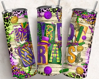 Mardi Gras Leopard Tumbler/ Mardi Gras Leopard/ Leopard Mardi Gras/ Mardi Gras Tumbler/ Mardi Gras/ Gift for her/Gift for him/Gift for Mom