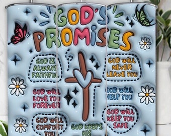 God’s promises/ God is good/ Christmas tumblers/ Tumbler/ 20oz tumbler/  Christmas Tumbler/Gifts for her/Gifts for him/ Custom Tumbler