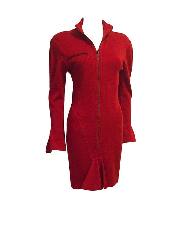 Claude Montana Red Wool Dress
