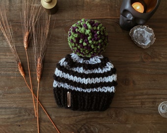 Kid's Beetlejuice Beanie // Stitch Witchery Co., Kid's, Unisex, knit beanie, fall, seasonal, Beetlejuice, Halloween hat, kid's beanie, baby