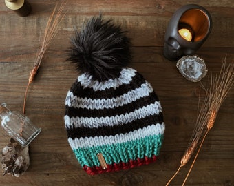 The Sandworm Beanie // Stitch Witchery Co., Women's, Men's, Unisex, knit beanie, fall, seasonal, Beetlejuice beanie, Halloween beanie