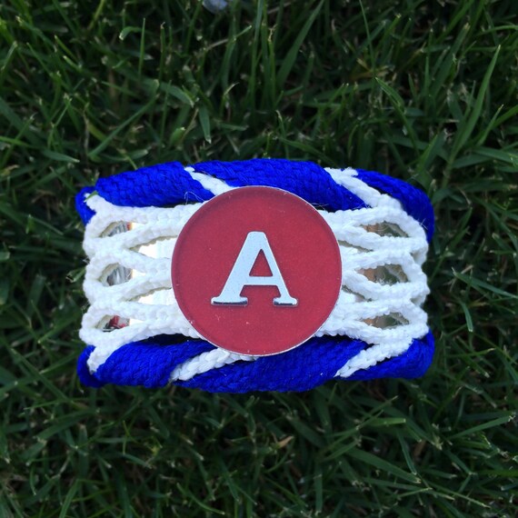 Items similar to Personalized Initial or Number Lacrosse Bracelet on Etsy