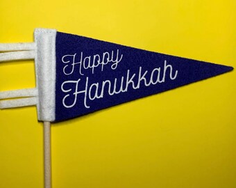 Mini Hanukkah Flag, Hanukkah Pennant, Holiday Decor