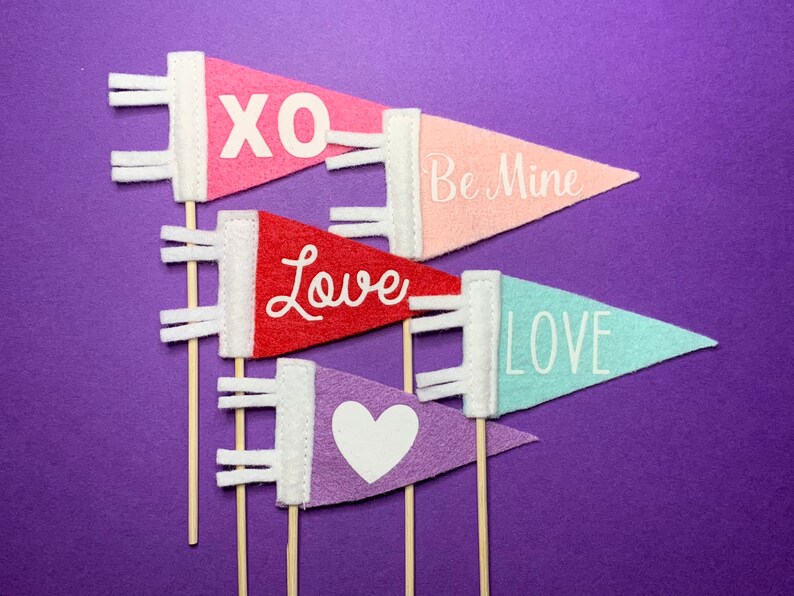 Tiny Valentine Flag Valentine Pennant Valentine Decor