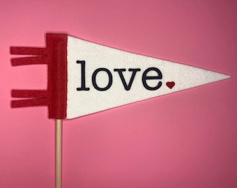 Valentine Decor, Valentine Flag, Love Pennant