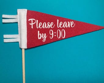 Please leave by 9:00 Flag, Holiday Party Reminder