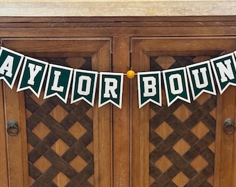 College Bound Banner Garland Green and Gold Graduation Decor Custom College Party Decoration