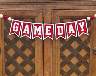 Game Day Baseball Banner Garland Pick Your Color Decor Custom Felt Party Decoration Sport Team Garland