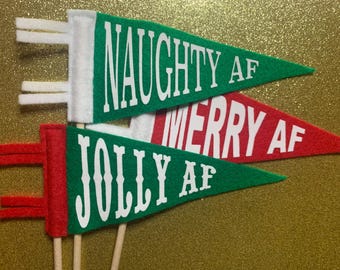 Snarky Christmas Felt Pennant, Funny Holiday Decoration