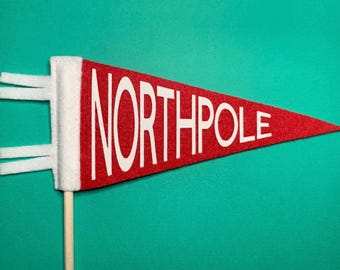 Mini Christmas Flag, Christmas Pennant, Holiday Decor