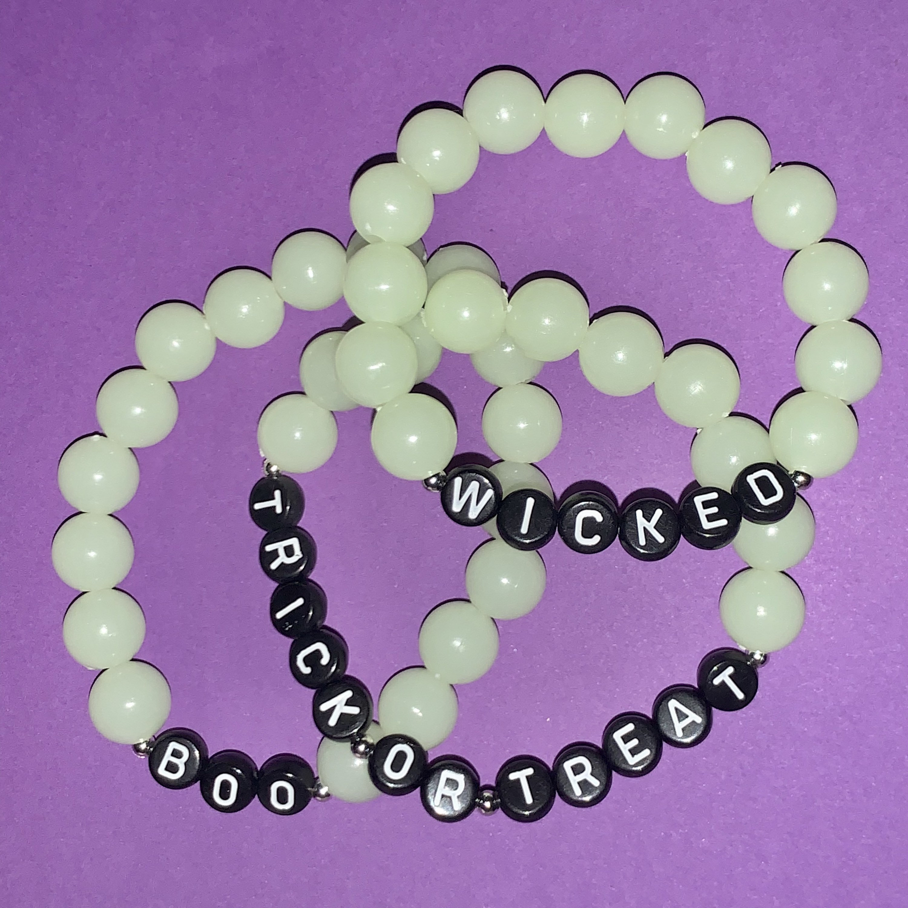 Custom Glow in the Dark Bead Bracelet Halloween Jewelry Etsy