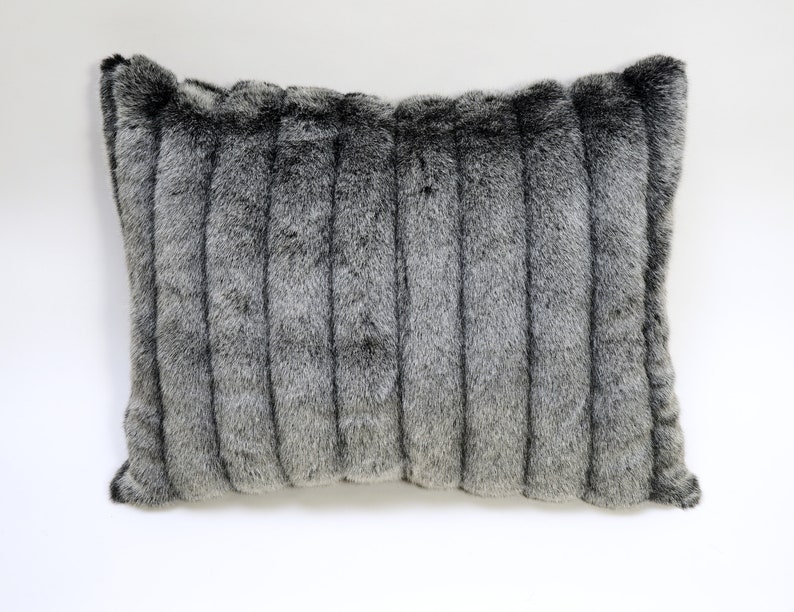 Grey Mink Faux Fur Pillow Sham 24 X 30 Case Only Etsy