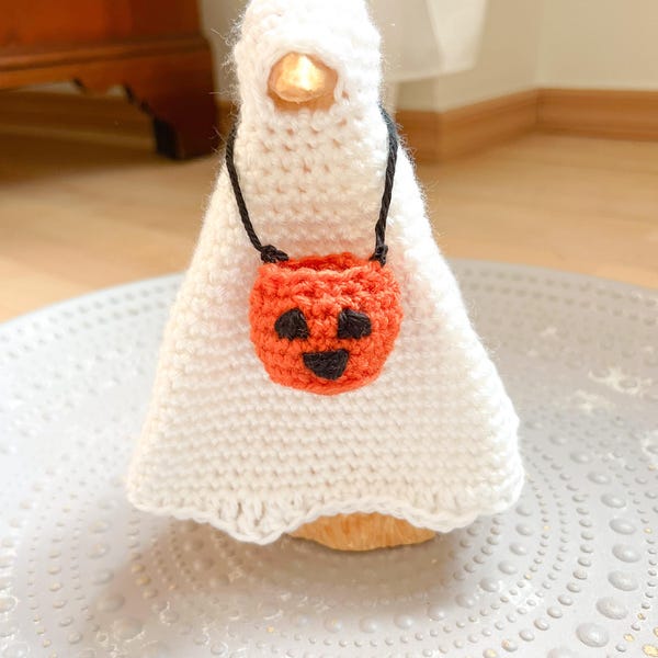 PATTERN for 7 inch DESK Goose Halloween Ghost Trick or Treat Fall Outfit Digital Download Crochet Pattern Only