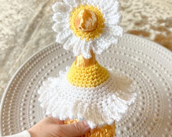 PATTERN for 7 inch DESK Goose Daisy Flower Dress Outfit Digital Download Crochet Pattern Only