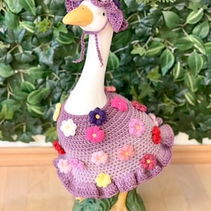PATTERN for 24 inch PORCH Goose Spring Flower Dress Outfit Digital Download Crochet Pattern Only