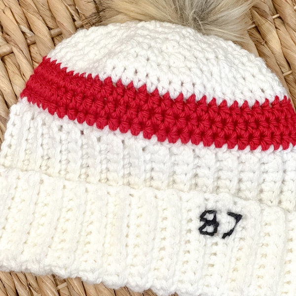 Kansas City Chiefs Swiftie Crochet Hat with Pom